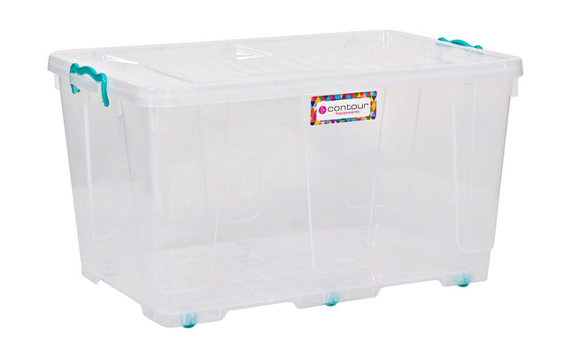 CLIP & LOCK STORAGE BOX 80lt CLEAR