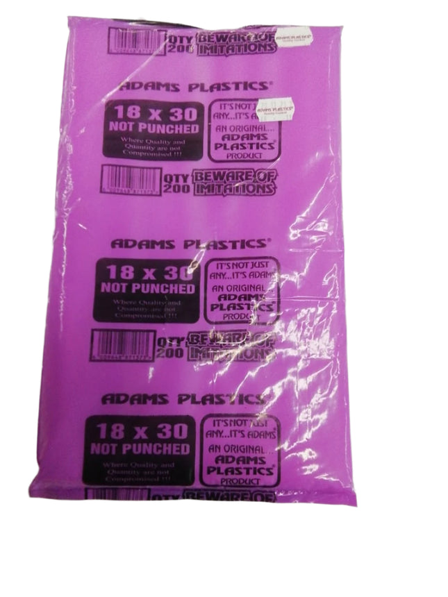 18x30 NOT PUNCHED CLEAR BAGS