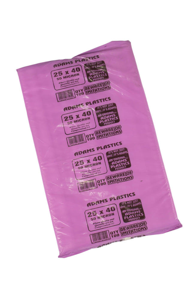 25x40 NOT PUNCHED CLEAR BAGS 50mic