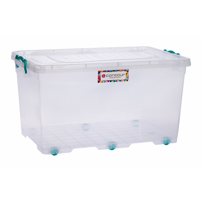 CLIP & LOCK STORAGE BOX 50lt CLEAR