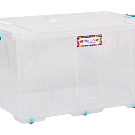 CLIP & LOCK STORAGE BOX 80lt CLEAR