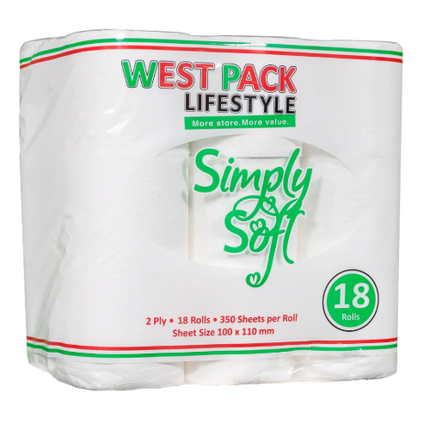 WEST PACK TOILET PAPER 2ply 18's