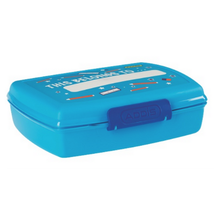DECO 'THIS BELONGS TO' LUNCHBOX BLUE