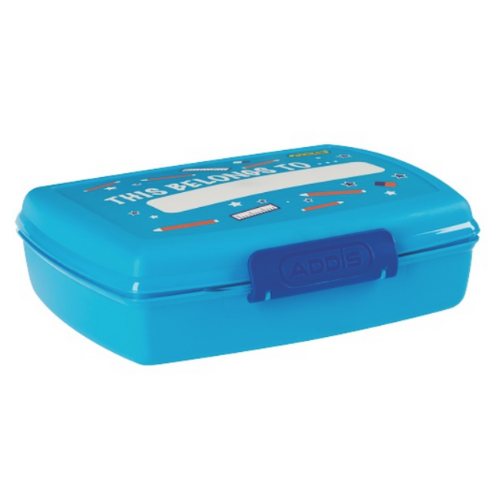 DECO 'THIS BELONGS TO' LUNCHBOX BLUE