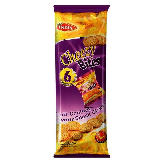 TT CHEEZY BITES SNACK BISCUITS 30g FRUIT CHUTNEY 6pc