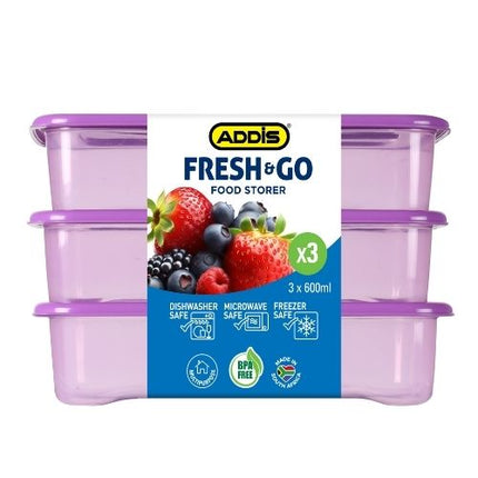 FRESH & GO FOOD STORER 600ml 3pc