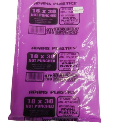 18x30 NOT PUNCHED CLEAR BAGS