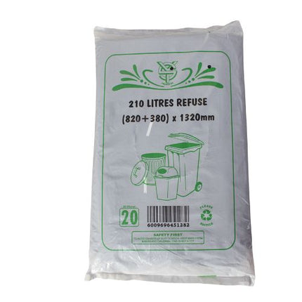 REFUSE BAG BLACK 210lt 30mic