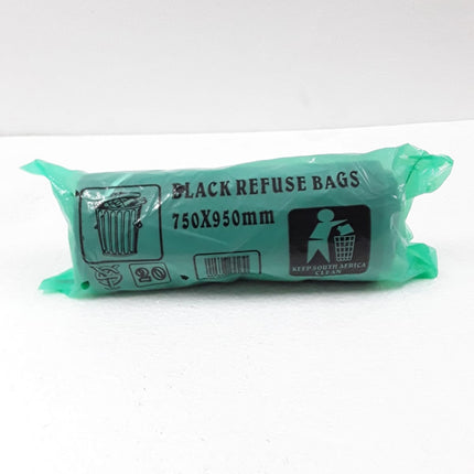 REFUSE BAG ON ROLL BLACK 18mic 750x950mm