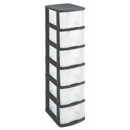 6 DRAW STORAGE TOWER BLACK