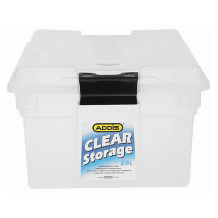 CLEAR STORAGE BOX 28lt BLACK