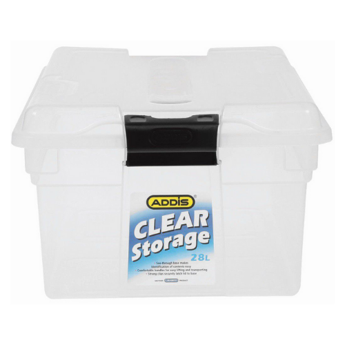 CLEAR STORAGE BOX 28lt BLACK
