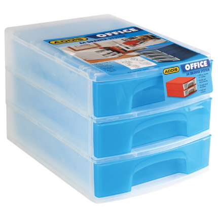 A4 3 DRAWER SYSTEM BLUE