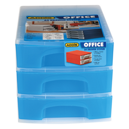 A4 3 DRAWER SYSTEM BLUE