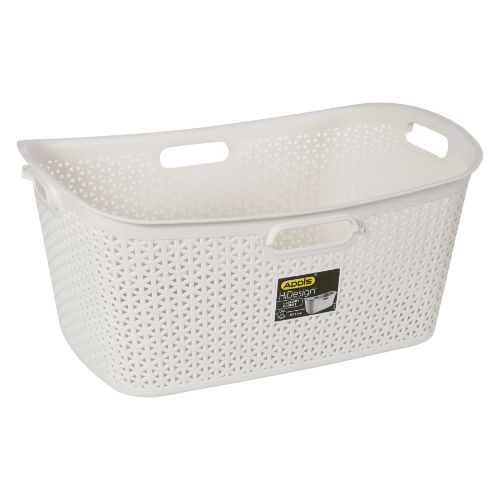 HI DESIGN LAUNDRY BASKET WHITE