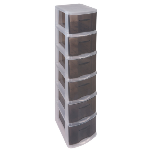 6 DRAW STORAGE TOWER SMOKEY